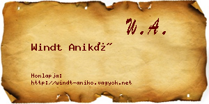 Windt Anikó névjegykártya